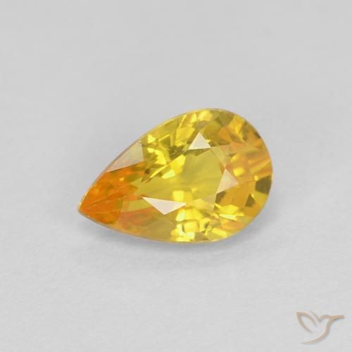 0.52ct 자연스러운 골든 사파이어, 배 모양, VVS