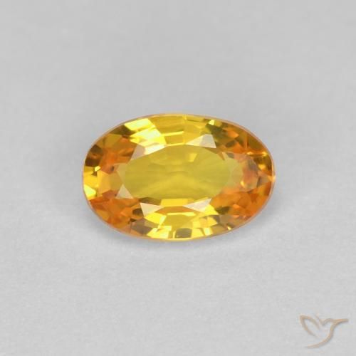0.62ct 자연스러운 미디엄 오렌지 사파이어, 타원형, VVS