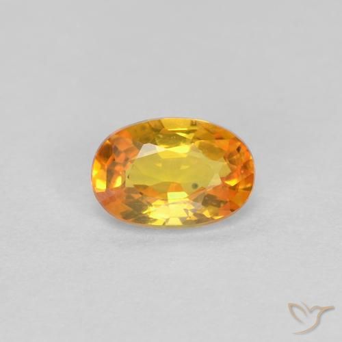 0.43ct 자연스러운 미디엄 오렌지 사파이어, 타원형, VVS-VS