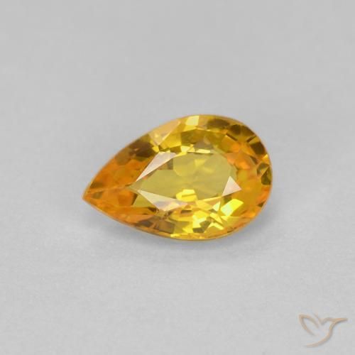0.57ct 자연스러운 골든 사파이어, 배 모양, VVS