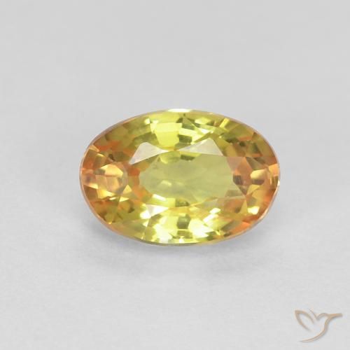0.66ct 자연스러운 골든 오렌지 사파이어, 타원형, VVS-VS
