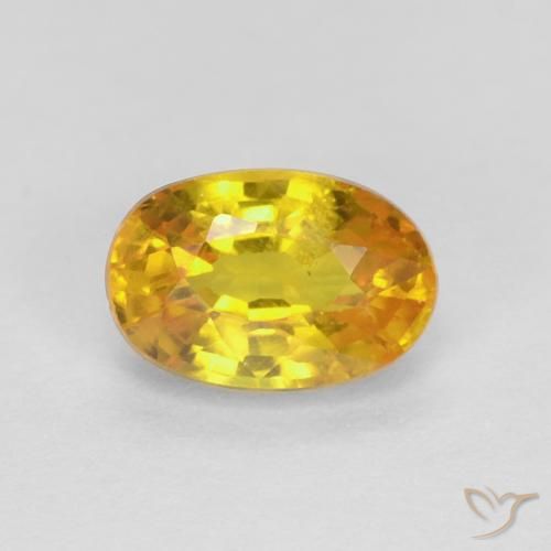 0.75ct 자연스러운 골든 오렌지 사파이어, 타원형, VS