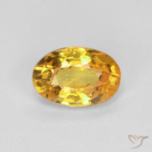 0.60ct 자연스러운 미디엄 골든 사파이어, 타원형, VVS