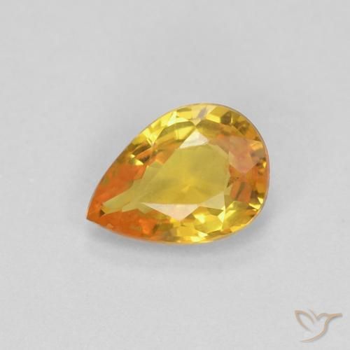 0.52ct 자연스러운 골든 사파이어, 배 모양, VVS