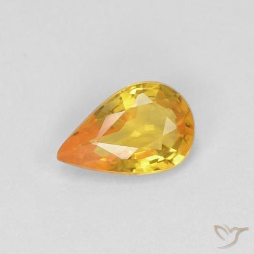 0.45ct 자연스러운 골든 사파이어, 배 모양, VVS