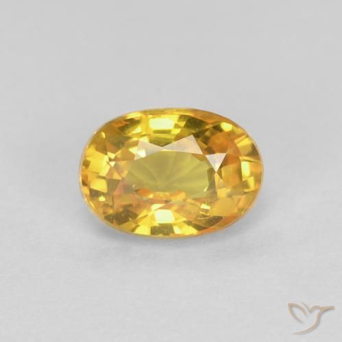 0.71ct 자연스러운 골든 사파이어, 타원형, VVS
