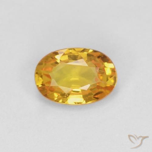 0.60ct 자연스러운 골든 사파이어, 타원형, VVS