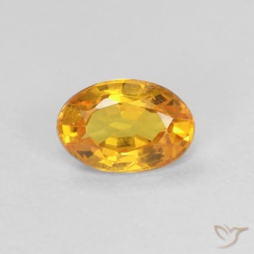 0.51ct 자연스러운 미디엄 오렌지-골드 사파이어, 타원형, VVS-VS
