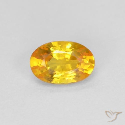 0.59ct 자연스러운 골든 사파이어, 타원형, VVS