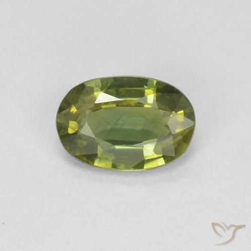 0.66ct 자연스러운 미디엄 그린 사파이어, 타원형, VS