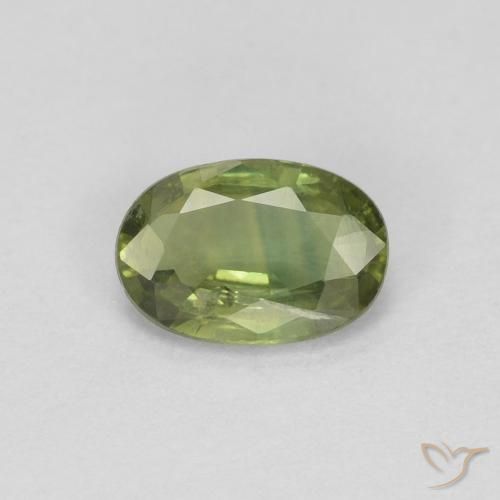 0.54ct 자연스러운 미디엄-다크 그린 사파이어, 타원형, VS