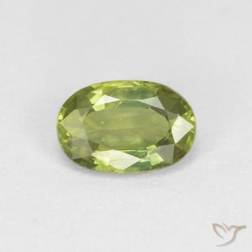 0.57ct 자연스러운 올리브 그린 사파이어, 타원형, VS