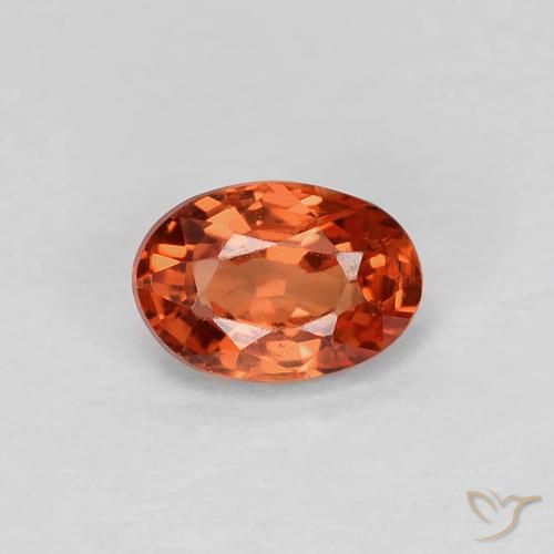 0.58ct 자연스러운 오렌지 레드 사파이어, 타원형, VVS-VS