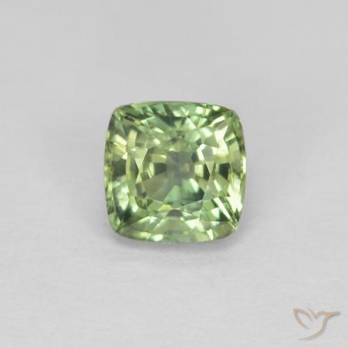 0.82ct 자연스러운 황록색 사파이어, 방석, VVS-VS