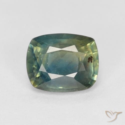 1.13ct 자연스러운 다색 사파이어, 방석, VS