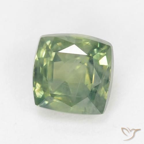 0.88ct 자연스러운 라이트 세이지 그린 사파이어, 방석, VS