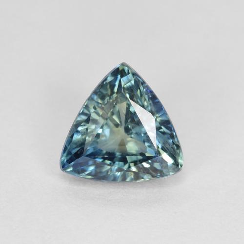 1.04캐럿 천연 녹청색 사파이어, 트릴리언, 6.2×5.8 mm, VS