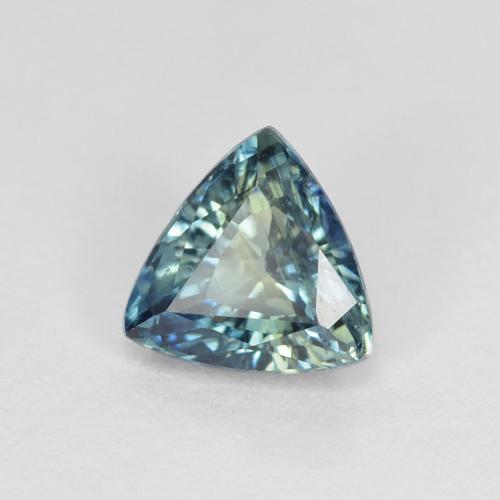 1.04캐럿 천연 녹청색 사파이어, 트릴리언, 6.2×5.8 mm, VS