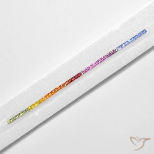 5.96캐럿 천연 다색 사파이어 보석, 정사각형, VS