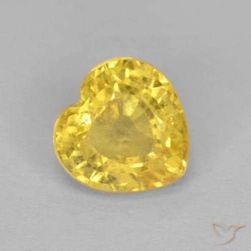 0.56ct 자연스러운 범블비 옐로우 사파이어, 마음, VS