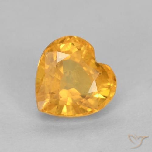 0.51ct 자연스러운 미디엄 오렌지 사파이어, 마음, VS
