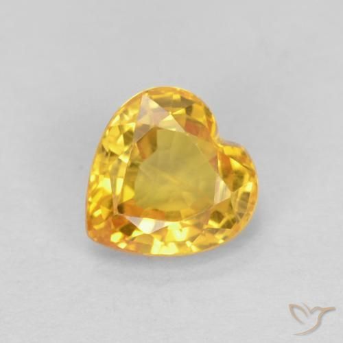 0.49ct 자연스러운 골든 사파이어, 마음, VVS-VS