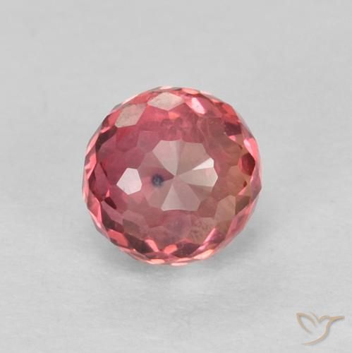 0.48ct 자연스러운 분홍빛이 도는 빨강 사파이어, 둥근, VVS-VS