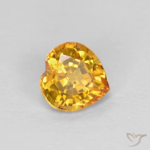 0.44ct 자연스러운 다크 골든 사파이어, 마음, VS