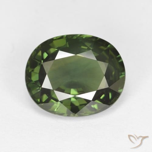 4.12ct 자연스러운 딥그린 사파이어, 타원형, VVS