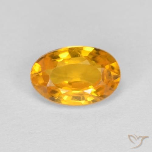 0.60ct 자연스러운 미디엄 오렌지 사파이어, 타원형, VVS