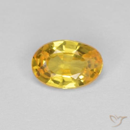 0.44ct 자연스러운 골든 사파이어, 타원형, VVS