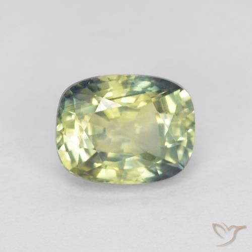 1.06ct 자연스러운 다색 사파이어, 방석, VVS-VS