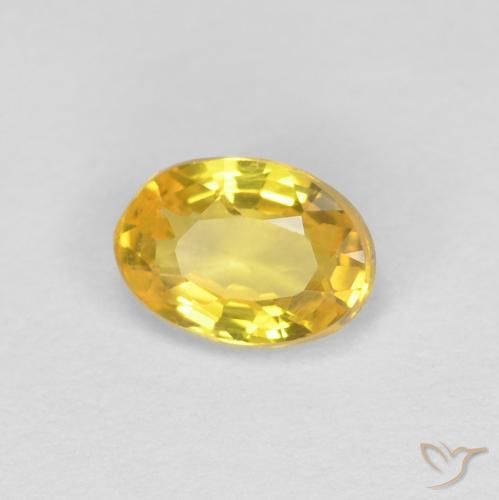 0.49ct 자연스러운 골든 사파이어, 타원형, VVS
