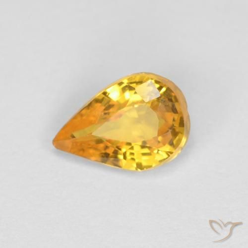 0.47ct 자연스러운 브라이트 골드 사파이어, 배 모양, VVS