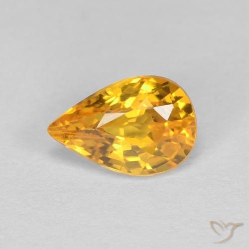 0.56ct 자연스러운 다크 골든 사파이어, 배 모양, VVS