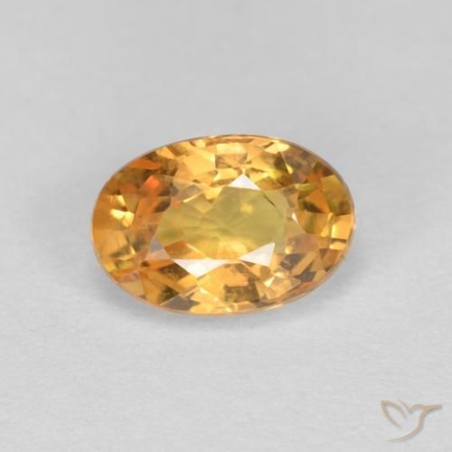 0.65ct 자연스러운 오렌지-골드 사파이어, 타원형, VVS