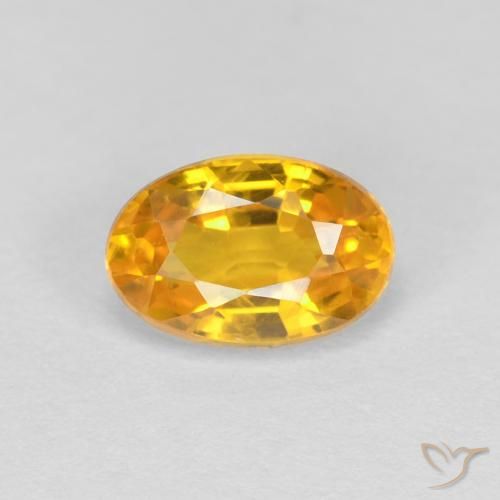 0.66ct 자연스러운 골든 오렌지 사파이어, 타원형, VVS
