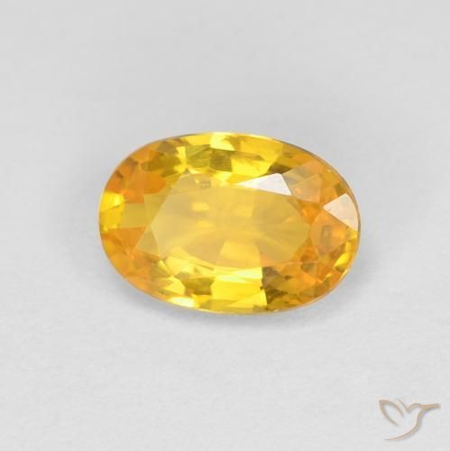 0.57ct 자연스러운 골든 사파이어, 타원형, VVS