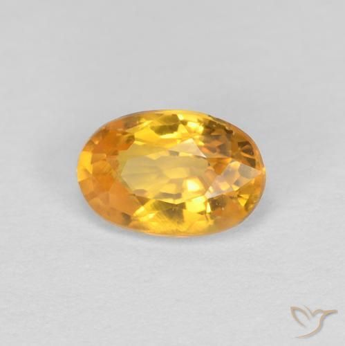 0.55ct 자연스러운 딥 골든 오렌지 사파이어, 타원형, VVS