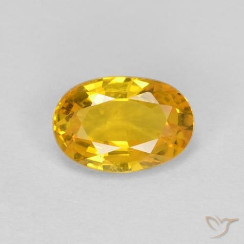 0.60ct 자연스러운 골든 사파이어, 타원형, VS