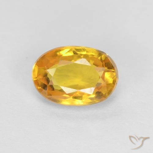 0.60ct 자연스러운 골든 사파이어, 타원형, VVS
