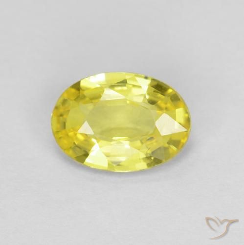 0.49ct 자연스러운 미디엄 옐로우 사파이어, 타원형, VVS