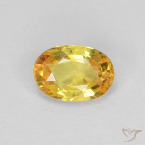 0.57ct 자연스러운 골든 사파이어, 타원형, VS