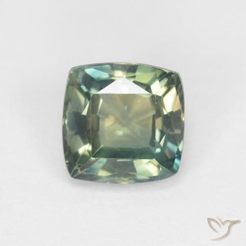 1.15ct 자연스러운 청록색 사파이어, 방석, VVS