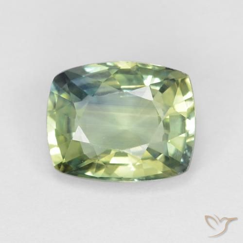 1.29ct 자연스러운 다색 사파이어, 방석, VVS