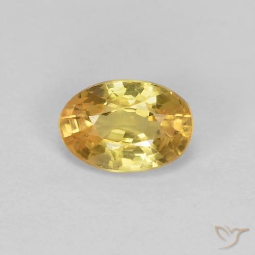 0.65ct 자연스러운 투스카니 옐로우 사파이어, 타원형, VVS-VS