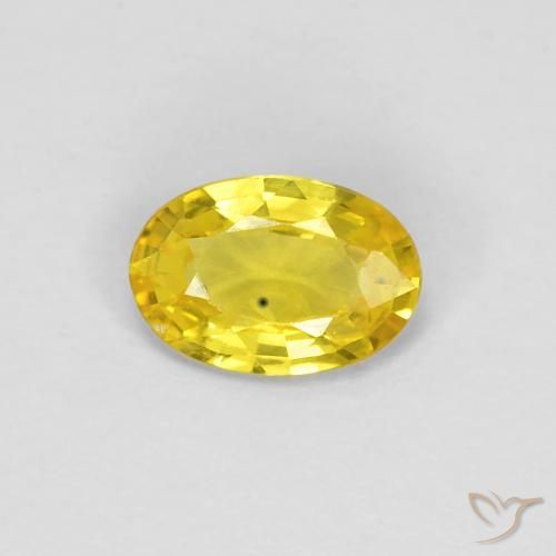 0.43ct 자연스러운 황색을 띠는 금 사파이어, 타원형, VVS-VS
