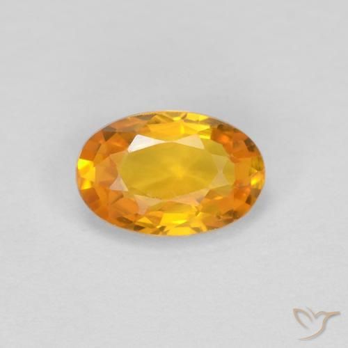 0.62ct 자연스러운 다크 오렌지-골드 사파이어, 타원형, VVS