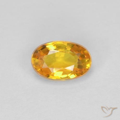 0.57ct 자연스러운 골든 사파이어, 타원형, VVS