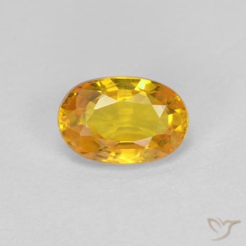 0.68ct 자연스러운 골든 사파이어, 타원형, VVS